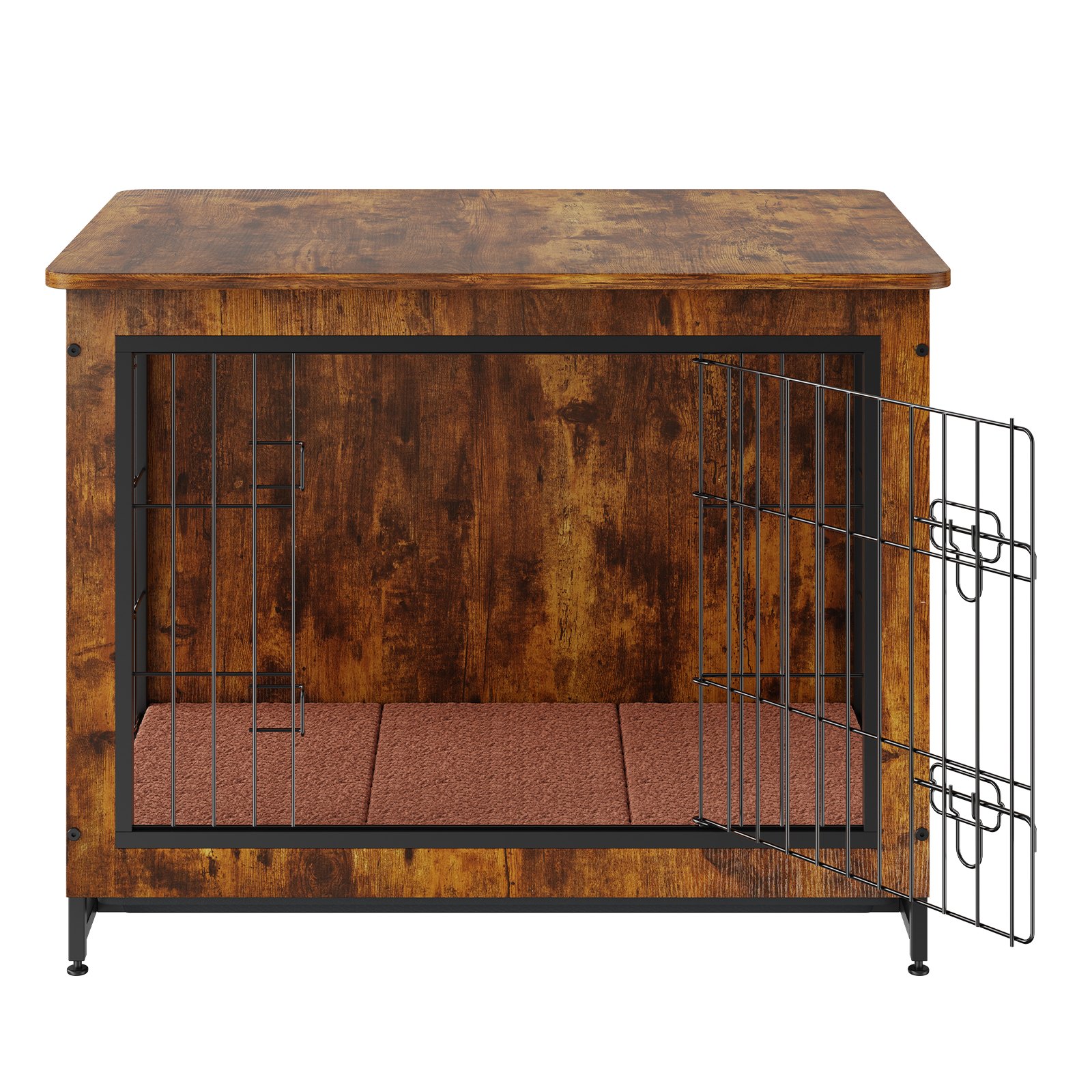 VEVOR Dog Crate Furniture 32 inch Wooden Dog Crate with Double Doors & Tray