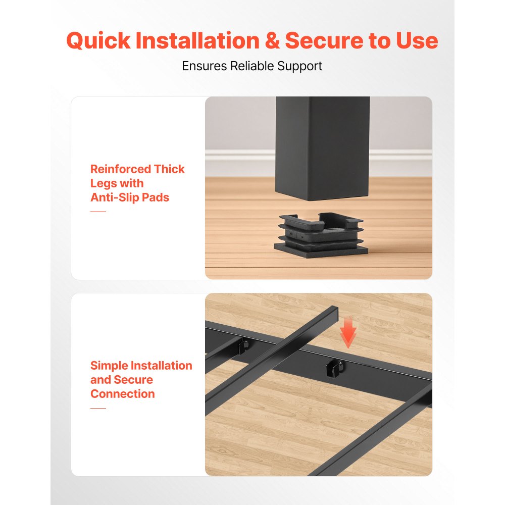 VEVOR Twin Daybed Frame, Daybed met uitschuifbaar onderstel, Platform Bed Frame Slaapbank (draagvermogen 180 kg) met metalen lattenbodem voor woonkamer, slaapkamer, logeerkamer, zwart