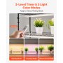 VEVOR Plant Shelf with Grow Light, 6-Tier Indoor Plant Stand, 180cm Tall Plants Display Rack with Wheels & 4/9/14H Timer, 150W 3-Color Full Spectrum Grow Lights, Flower Pot Holder for Seed Starting