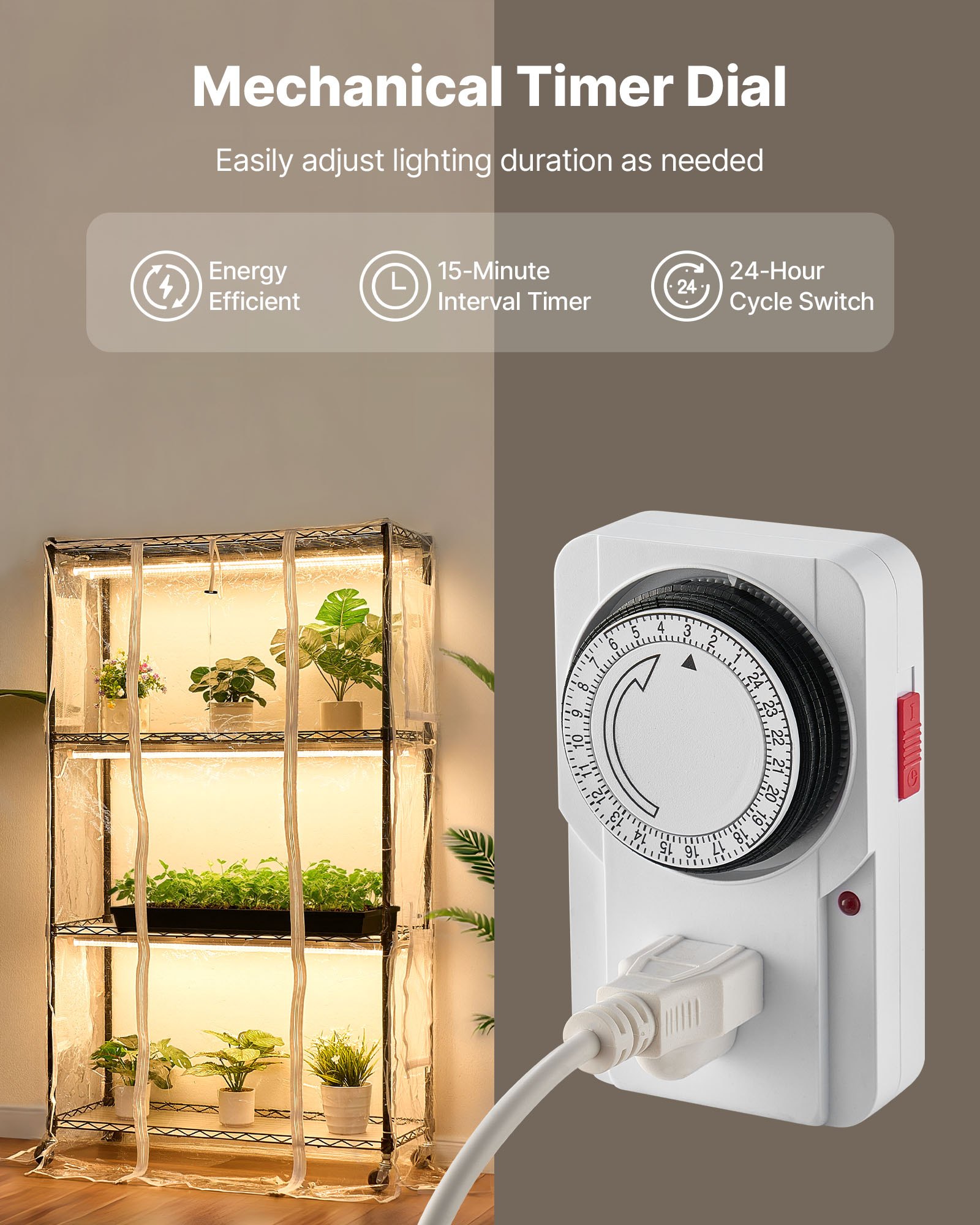 VEVOR plantenrek met groeilamp, 4-laags plantenstandaard met transparante afdekking, timer en hygrometer, 180W full-spectrum lampen, bloemenrek voor kamerplanten 90x35x150 cm