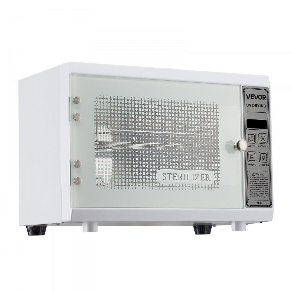 VEVOR UV-sterilisator voor het reinigen van nagelgereedschap (12 L / 160 W) Multifunctionele nagelreiniger met timerinstelling, reinigingskast met gehard glazen deur, voor laboratoria