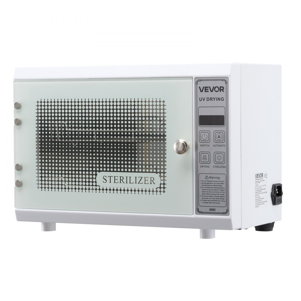 VEVOR UV-sterilisator voor het reinigen van nagelgereedschap (12 L / 160 W) Multifunctionele nagelreiniger met timerinstelling, reinigingskast met gehard glazen deur, voor laboratoria