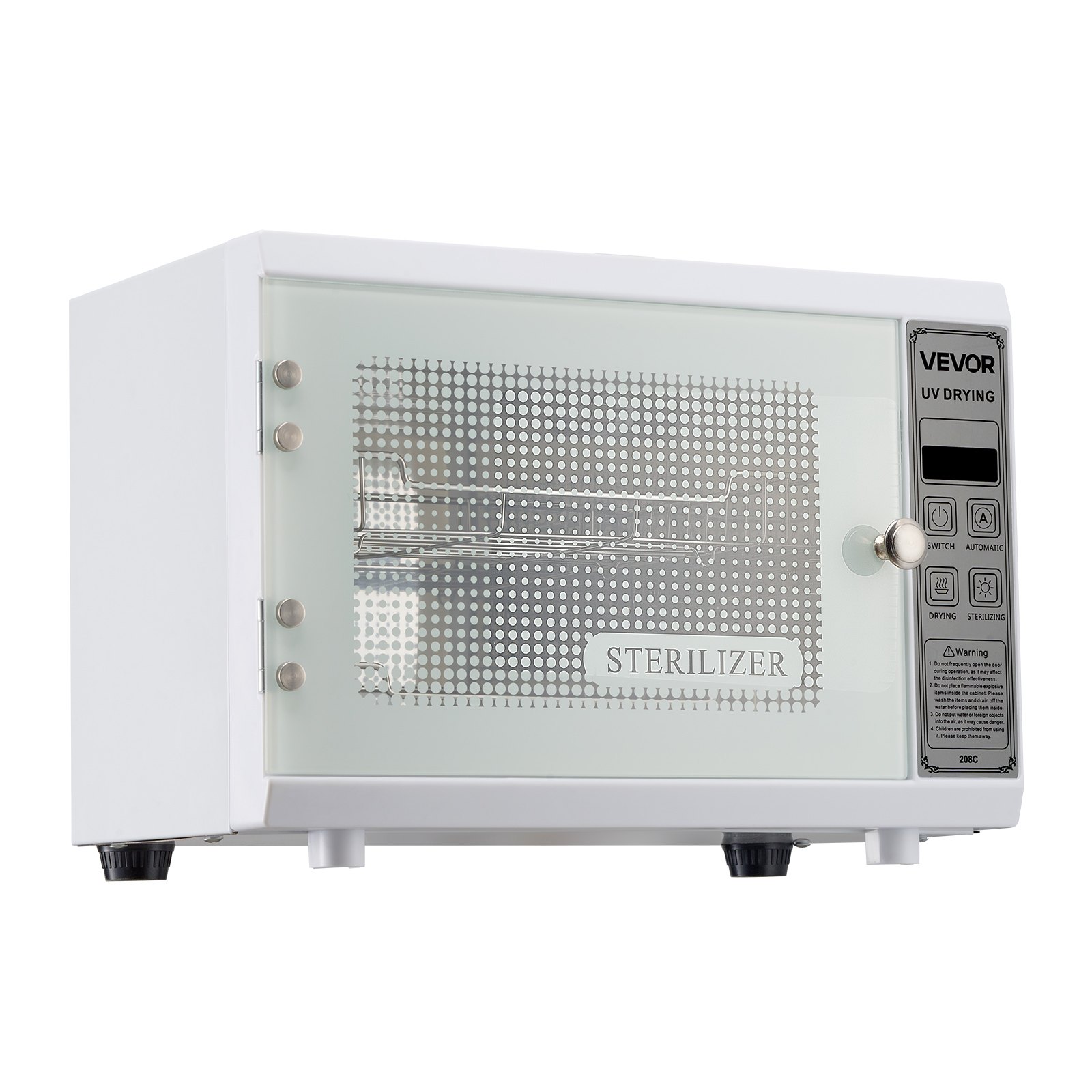 VEVOR UV-sterilisator voor het reinigen van nagelgereedschap (12 L / 160 W) Multifunctionele nagelreiniger met timerinstelling, reinigingskast met gehard glazen deur, voor laboratoria