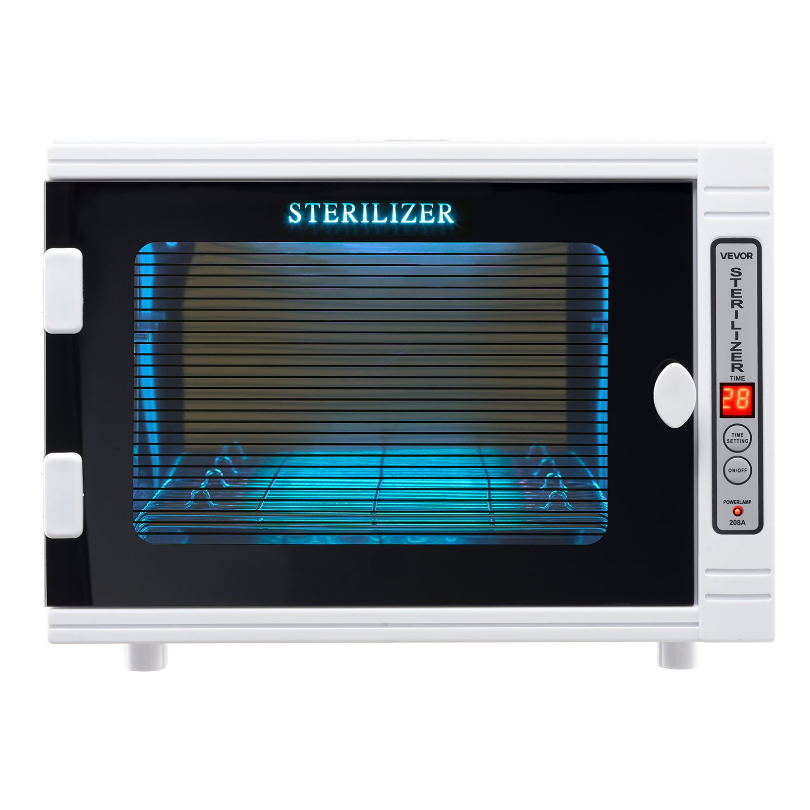 VEVOR UV-sterilisator voor het reinigen van nagelgereedschap (12 L / 5 W) Multifunctionele nagelreiniger met timerinstelling, reinigingskast met gehard glazen deur, voor laboratoria