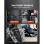 VEVOR Combinatiesleutelset 16-delige ratelsleutelset met opbergrek, Cr-V stalen sleutelset metrisch 8 mm tot 24 mm, ideaal voor huishouden, garage, werkplaats, autoreparaties en noodgevallen