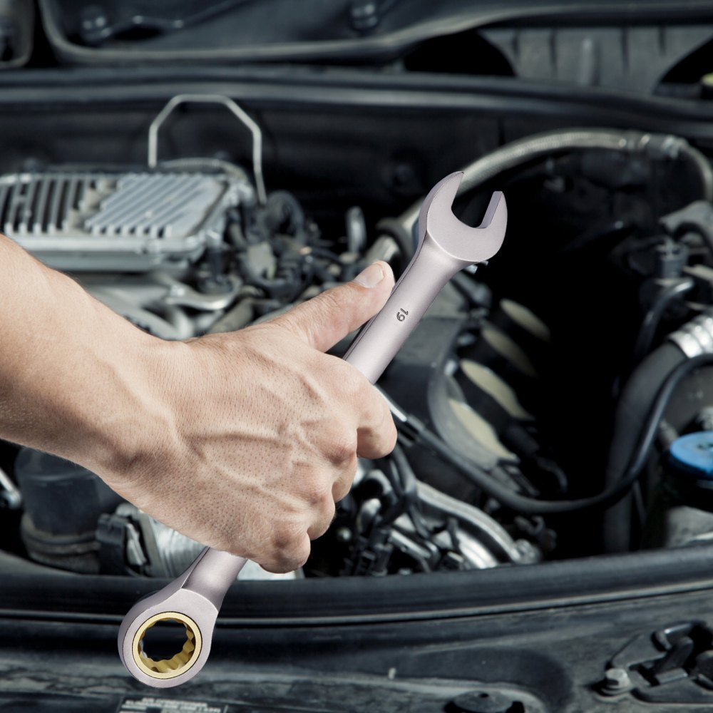 VEVOR-sleutelset 24-delige ratelsleutelset met opbergrek, sleutelset van Cr-V-staal SAE 1/4 inch tot 7/8 inch, metrisch 8 mm tot 19 mm, ideaal voor huishoudelijke autoreparatiewerkplaatsen