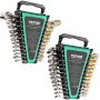 VEVOR-sleutelset 24-delige ratelsleutelset met opbergrek, sleutelset van Cr-V-staal SAE 1/4 inch tot 7/8 inch, metrisch 8 mm tot 19 mm, ideaal voor huishoudelijke autoreparatiewerkplaatsen