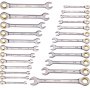 VEVOR-sleutelset 24-delige ratelsleutelset met opbergrek, sleutelset van Cr-V-staal SAE 1/4 inch tot 7/8 inch, metrisch 8 mm tot 19 mm, ideaal voor huishoudelijke autoreparatiewerkplaatsen