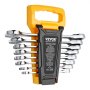 VEVOR Combination Wrench Set, 8-Piece Ratcheting Wrench Set with Organizer Rack, Cr-V Steel Wrench Set Metric 8 mm to 19 mm, Ideal for General Household, Garage, Workshop, Auto Repairs, Emergency