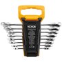 VEVOR Combination Wrench Set, 8-Piece Ratcheting Wrench Set with Organizer Rack, Cr-V Steel Wrench Set Metric 8 mm to 19 mm, Ideal for General Household, Garage, Workshop, Auto Repairs, Emergency