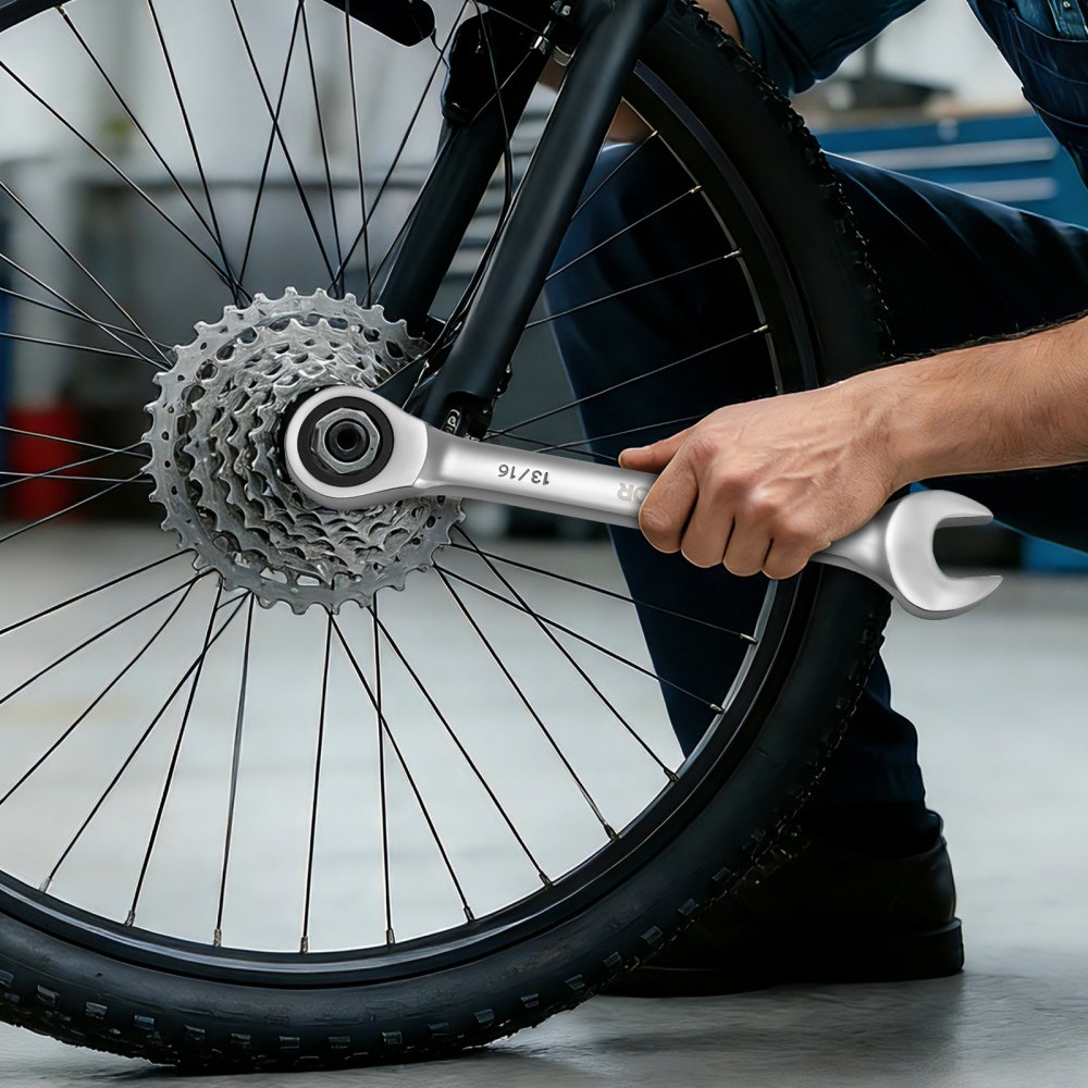 VEVOR 26-delige ratelsleutelset, metrisch SAE 72 tanden, ratelringsleutelset gemaakt van Cr-V-staal met opbergvak, steeksleutel en duidelijke maataanduidingen, steeksleutels voor autoreparaties