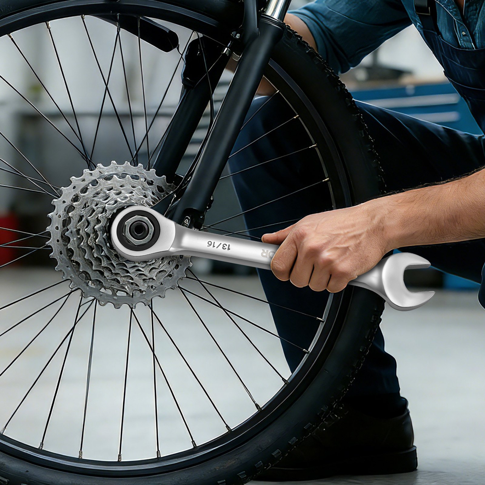 VEVOR 30-delige ratelsleutelset met flexibele kop, metrisch SAE 72 tanden, ratelringsleutelset gemaakt van Cr-V-staal met opbergtas, steeksleutels voor huishoudelijke en autoreparaties.