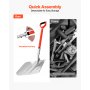 VEVOR Snow Shovel for Driveway, 35cm Wide Aluminum Alloy Snow Shovel with D-shaped Handles, Large Capacity Snowplow Shovels, Lightweight Snows Removal Tool for Garden Car Camping