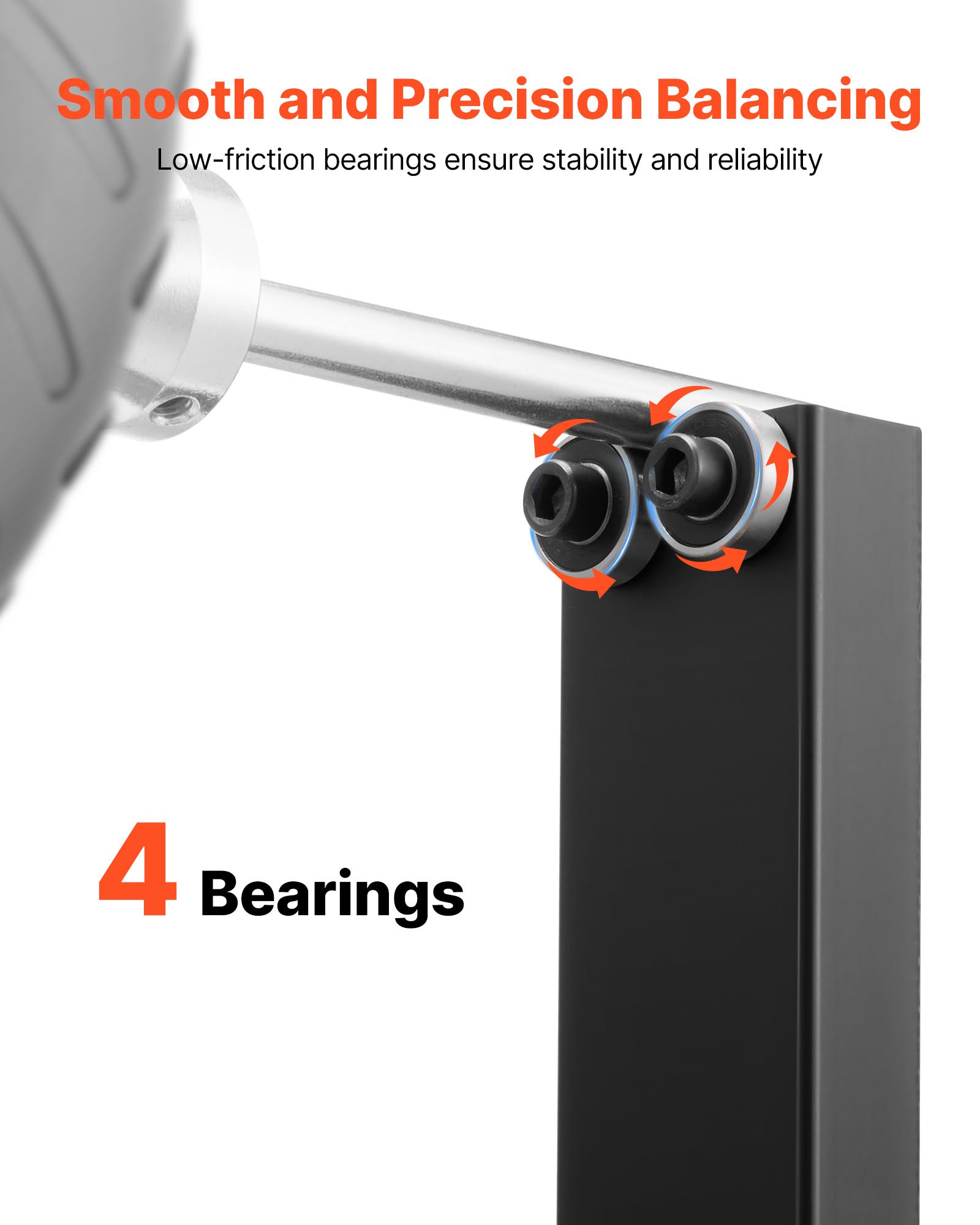 VEVOR Motorfiets Wielbalanceerstandaard, Bandenbalanceermachine, Draagvermogen 40 kg, Bandenbalanceermachine met verstelbare centreerkegels en centreerwijzer, Bandenmontagehulp voor φ 812,8 mm wielen