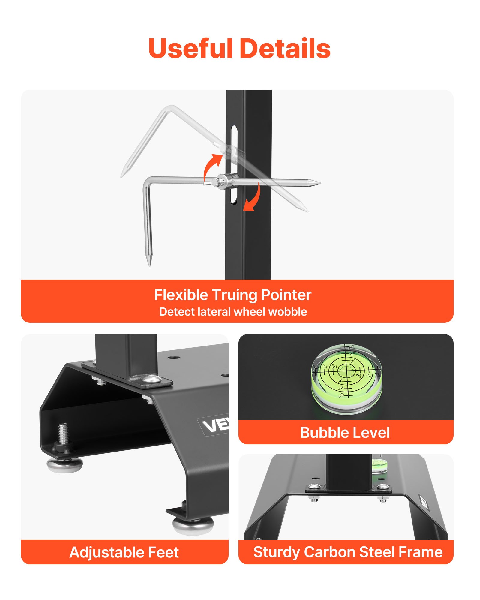VEVOR Motorfiets Wielbalanceerstandaard, Bandenbalanceermachine, Draagvermogen 40 kg, Bandenbalanceermachine met verstelbare centreerkegels en centreerwijzer, Bandenmontagehulp voor φ 812,8 mm wielen