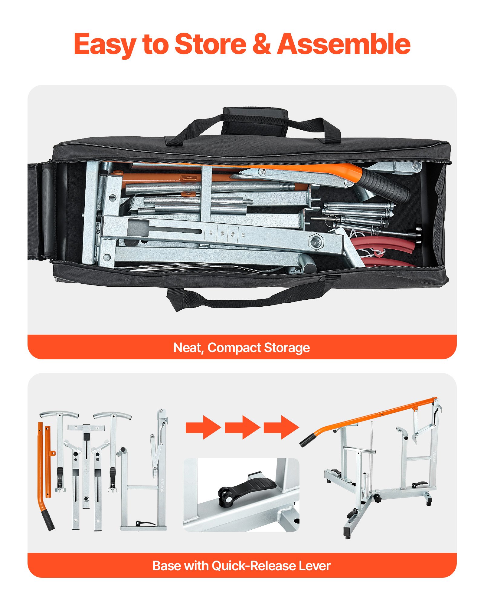 VEVOR Bandenmontageset, handmatige bandenwisselset, geschikt voor banden van 16-21 inch met assen van 15/17/20/25 mm. Wielmontagehulpmiddel voor buiten- en mobiele reparaties van universele motorfietsen en fietsen.