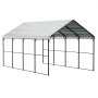 VEVOR Tentgarage, 3,6x6x3,15 m Garagetent, Carport met gegalvaniseerd stalen frame en dak, Autotent met verwijderbare zijwanden, Autoschuur, Multifunctionele overkapping voor pick-ups, boten, auto's en tractoren
