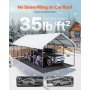 VEVOR Tent Garage, 4 x 8 x 3,15 m, Garagetent, Carport met stalen frame en dak, Autotent Garage Schaduw met verwijderbare zijwanden, Multifunctionele auto-overkapping voor pick-uptrucks, boten, auto's en tractoren