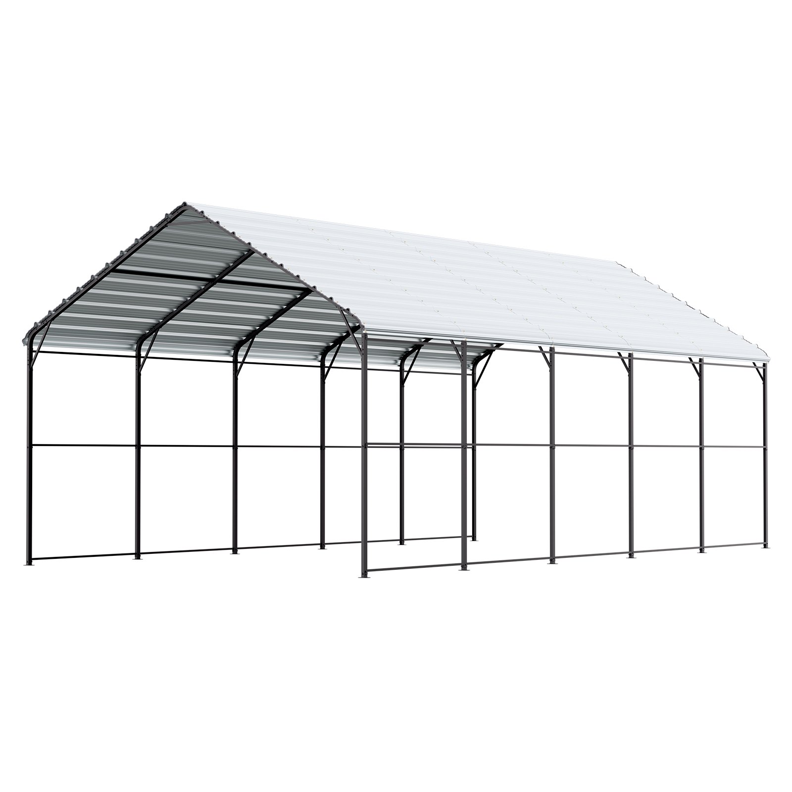 VEVOR Tent Garage, 4 x 8 x 3,15 m, Garagetent, Carport met stalen frame en dak, Autotent Garage Schaduw met verwijderbare zijwanden, Multifunctionele auto-overkapping voor pick-uptrucks, boten, auto's en tractoren