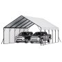 VEVOR Heavy Duty Metal Carport, 20 x 24 ft Outdoor Carport with Sturdy Frame & Roof, Car Garage Shade with Removable Sidewalls, Multi-Use Car Shelter for Pickup, Boat, Trucks & Tractors