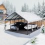VEVOR Carport, 5,8 x 7,45 x 3,77 m, opbergtent met stevig frame en dak, carport met afneembare zijwanden, multifunctionele garagetent voor pick-up trucks, boten, vrachtwagens en tractoren.