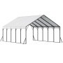 VEVOR Carport, 5,8 x 7,45 x 3,77 m, opbergtent met stevig frame en dak, carport met afneembare zijwanden, multifunctionele garagetent voor pick-up trucks, boten, vrachtwagens en tractoren.