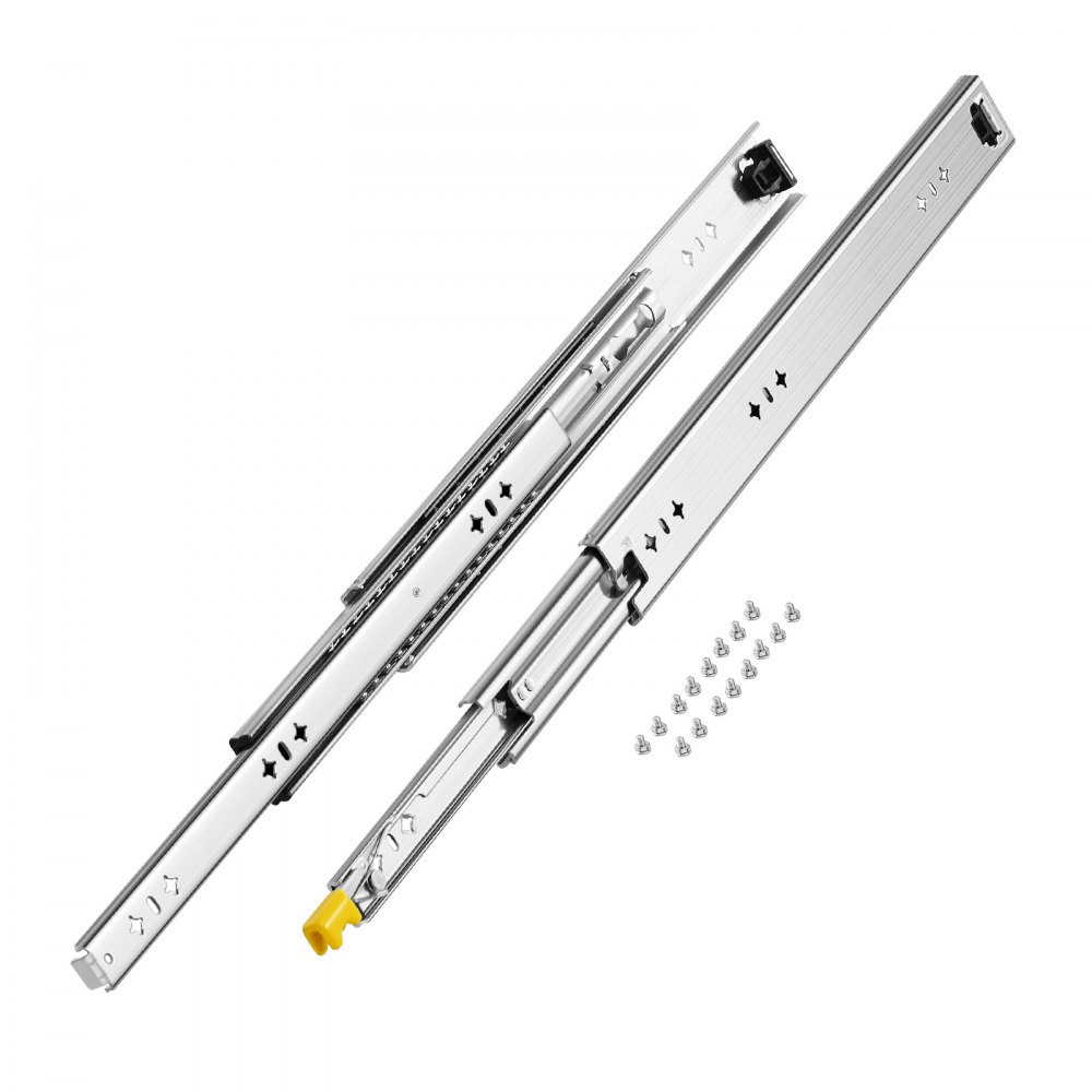 VEVOR 1 Pair Full Extension Drawer Slides 16 18 20 24 30 35 37.4 59 24 32 36 40 48 60 in, 250 lbs Load Capacity Locking Drawer Slides, Ball Bearing with Lock Side Mount Drawer Slide Rail
