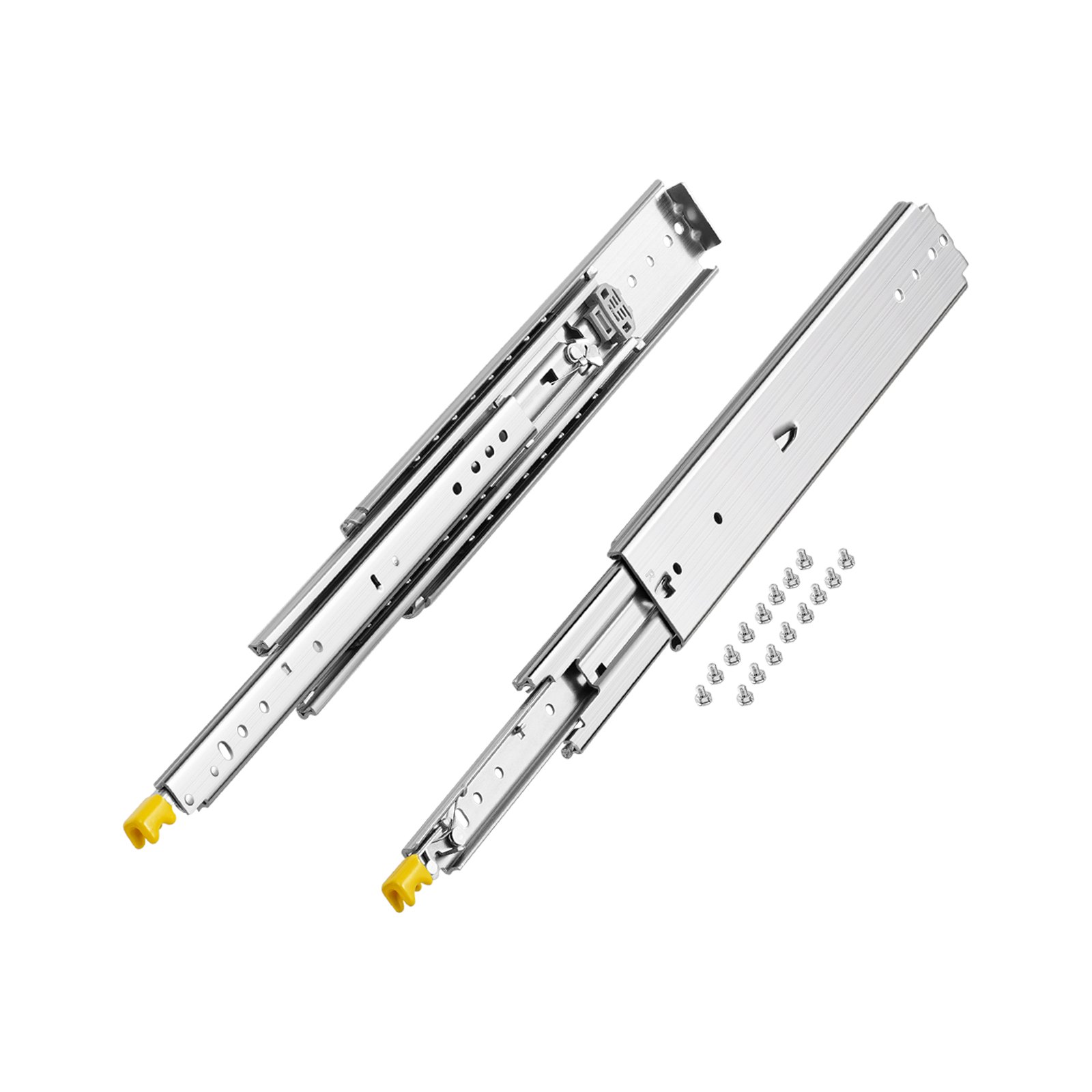 VEVOR 457 mm volledig uittrekbare ladegeleiders, afsluitbare telescopische rails, 1 paar, ladegeleider, draagvermogen 226,8 kg, zijdelings gemonteerde glijrail met kogellagers en vergrendeling