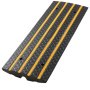 VEVOR Car Driveway Rubber Curb Ramp, 15 Tons Load Capacity, 66 mm Rise Curbside Bridge Ramp with Yellow Reflective Strips, Suitable for Loading Dock, Warehouse, Garage, Sidewalk (1 Pack)