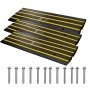 VEVOR 3x Threshold Ramp Solid Rubber Door Threshold Ramp Max. Load Capacity 15Tons Curb Ramp with 5.5x3.5cm Channel Wheelchair Ramp 122x40.5x6.5cm Access Ramp Ideal for Uneven Ground Curbs