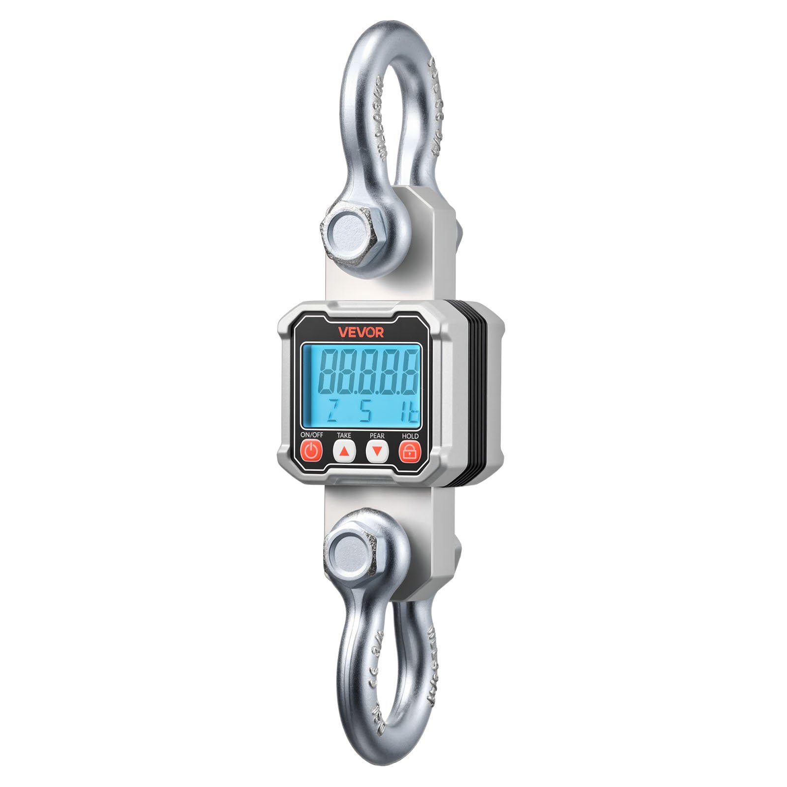 VEVOR Kraanweegschaal 3000 kg, Digitale Hangweegschaal, Industriële Weegschaal met Gegoten Aluminium Behuizing & LCD-display, Aflezing van 500 g & 3-traps schakelaar, Afstandsbediening, Speelweegschaal voor Garage & Fabriek