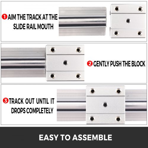 VEVOR Lineaire Rail, 2 Stuks 500mm SBR16 Lineaire Lager-glijset, 4 Stuks SBR16UU Lagerkussenblokken Lineaire Railassen, CNC Kit Lineaire Geleiderails voor CNC Geautomatiseerde Machines en Uitrustingen