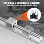 VEVOR Lineaire geleider Lineaire rail 2 stuks SBR16-1000 mm koolstofstaal aluminium geleiderail met 4 stuks SBR16UU schuifblokken Lineair lager Lagerblok CNC-onderdelen voor 3D-printer freesdraaibank