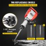 VEVOR Elektrische Sloophamer, 3800W 1800BPM 1-1/8inch Zeskantige Zware Betonbreker, Sloophamer met Beitel Koffer Handschoenen, 220V Elektrische Sloop Jackhammer voor Slopen Chippen CE-goedgekeurd Rood