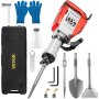 VEVOR Demolition Jack Hammer, 3800W 1800BPM, 1-1/8" Hex Heavy Duty Concrete Breaker with 4 Chisels, Case and Gloves, 220V Industrial Electric Jackhammer for Demolishing, Chipping & Demo, CE Approved