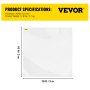 VEVOR Zeildoek Wis Dekzeil 3x3m Waterdicht PVC-vinyl Beschermend Zeildoek 9,29㎡
