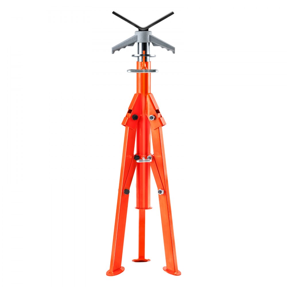 VEVOR Pipe Stand, 2500LBS Heavy Duty Pipe Jack Stands, 27.2"-52" Height Adjustable V Head Pipe Stand, 45# Steel Folding Jack Stand for 1/2-12 inches Pipes
