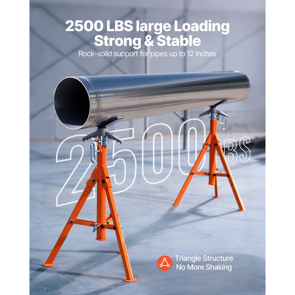 VEVOR Rolstandaard 1134 kg laadvermogen Rolstandaard #45 Stalen rolstandaard Hoogteverstelbaar van 690 tot 1320 Opvouwbare standaard Krikstandaard Werkstandaard Montagestandaard voor tafelzaag Schaafmachine Schuurmachine