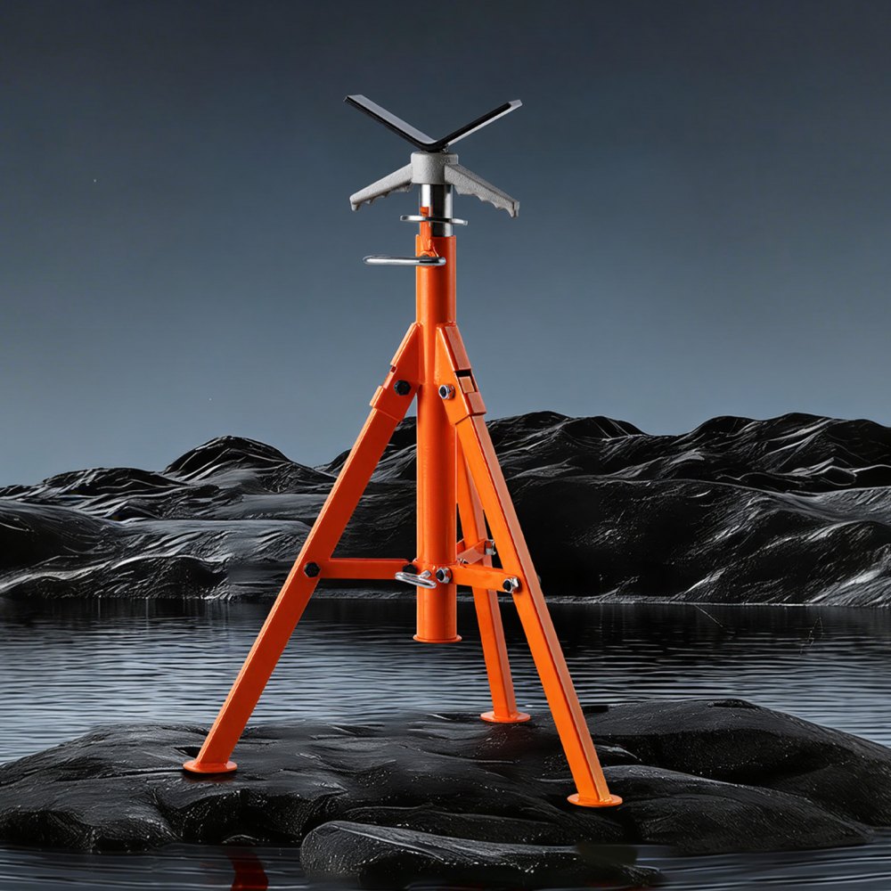 VEVOR Rolstandaard 1134 kg laadvermogen Rolstandaard #45 Stalen rolstandaard Hoogteverstelbaar van 690 tot 1320 Opvouwbare standaard Krikstandaard Werkstandaard Montagestandaard voor tafelzaag Schaafmachine Schuurmachine