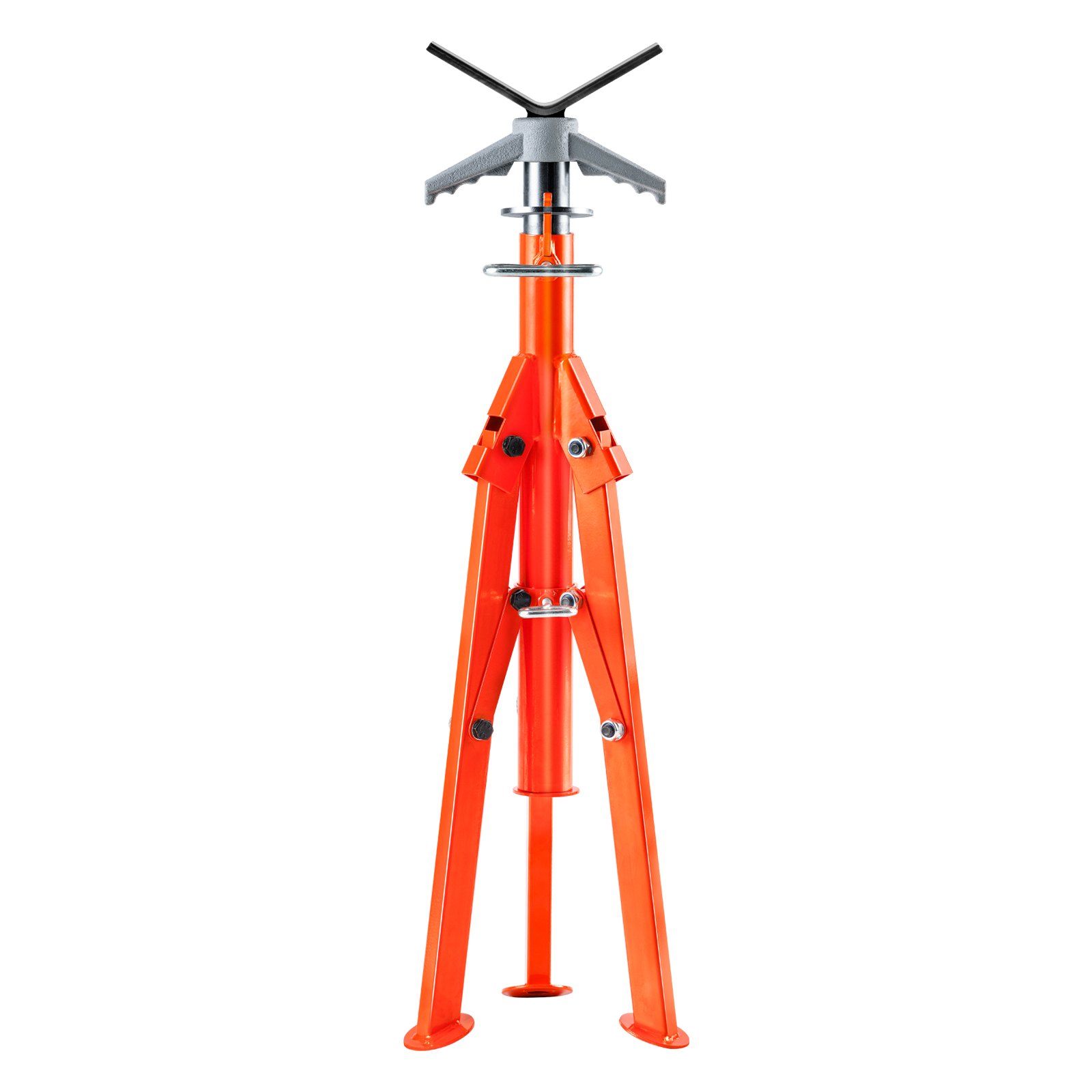 VEVOR Pipe Stand, 2500LBS Heavy Duty Pipe Jack Stands, 27.2"-52" Height Adjustable V Head Pipe Stand, 45# Steel Folding Jack Stand for 1/2-12 inches Pipes