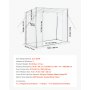 VEVOR Kas 195x77x146/168 cm, Foliekas, Tomatenkas met gepoedercoat stalen frame, PE-hoes, oprolbare deur met ritssluiting en 2 ramen, Buitenkas