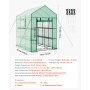 VEVOR Kas 137x206x196 cm, Foliekas, Tomatenkas, Tomatenkas met ramen, PE-hoes, 2 verdiepingen, 14 schappen, Roldeur met ritssluiting, Kas voor de tuin