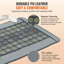 VEVOR Verwarmingsriem Warmteriem Rugwarmer PU-leer 48 Jade & 24 Toermalijnsteen