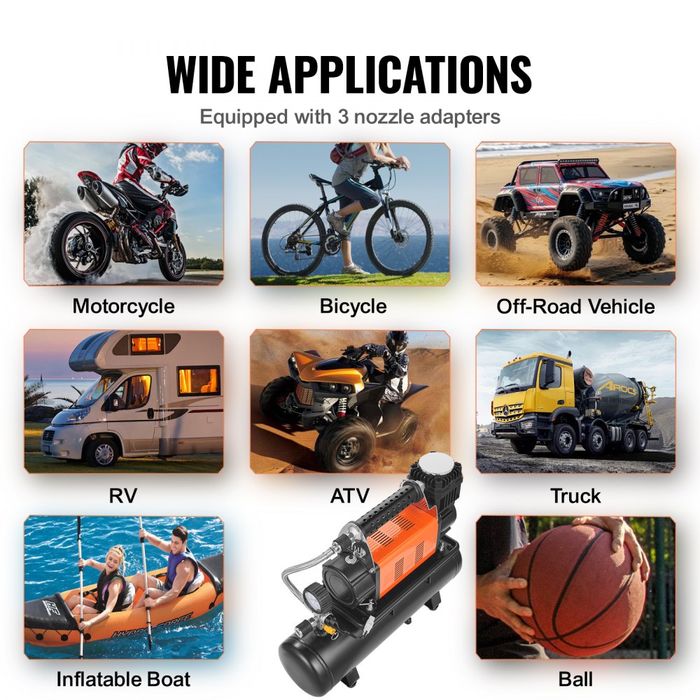 VEVOR 12V Heavy Duty Air Compressor with 6L Tank Kit, 6.35 CFM Portable Tire Inflator, 150PSI Offroad Air Compressor with Digital Pressure Gauge Tire Inflator for Trucks Car SUV 4 x 4 Vehicle RV