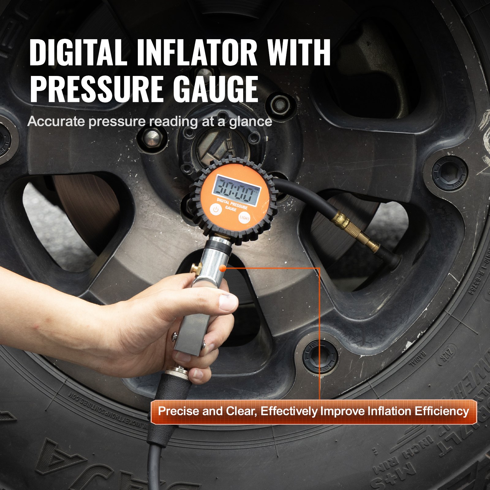 VEVOR 12V Heavy-Duty luchtcompressor met 6L tankkit, draagbare 6,35CFM bandenpomp, 150PSI off-road luchtcompressor met digitale drukmeter, bandenpomp voor vrachtwagens, auto's, SUV's, 4x4's en campers