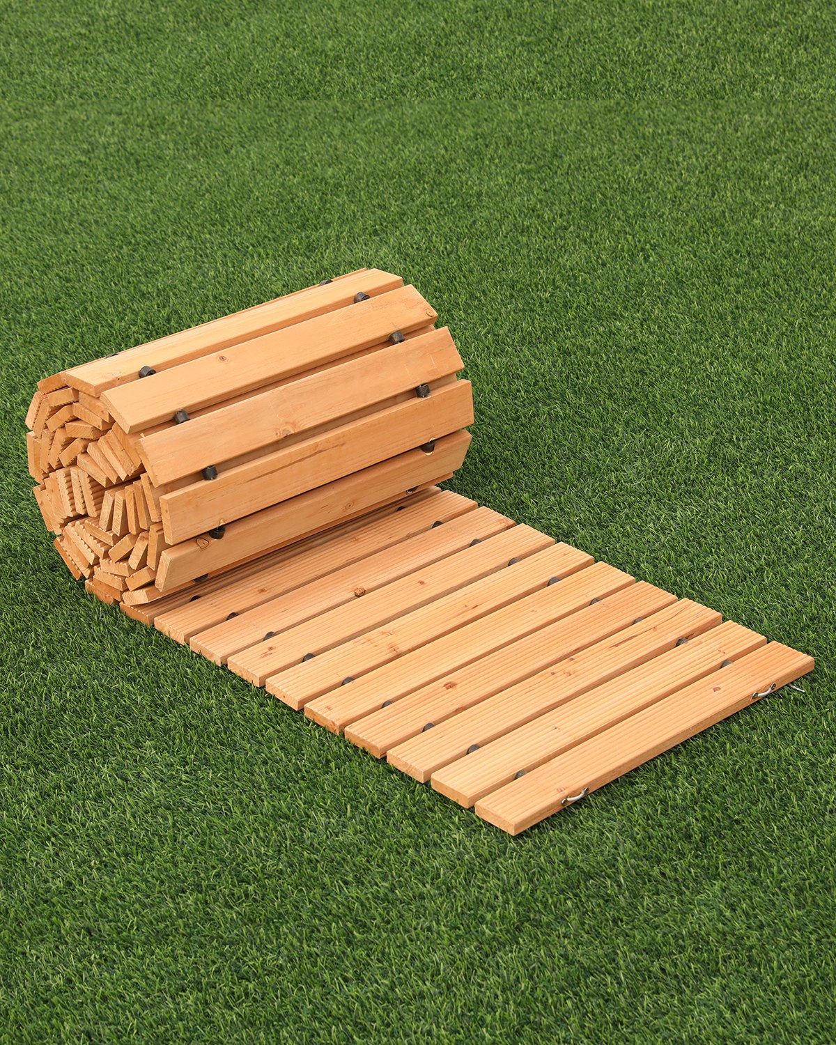 VEVOR Wooden Garden Pathway, 12 ft L x 17 in W, Non-Slip Straight Garden Walkway, Roll Out Cedar Outdoor Walkway Path with Wire Rope Connection, Decorative Garden Paver for Backyard Wedding Party