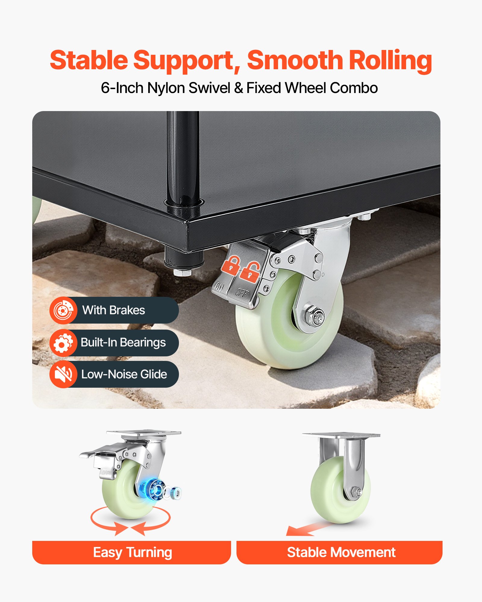 VEVOR opvouwbare platformwagen 907 kg, transportwagen met zwenkwielen en handgreep, magazijnwagen, robuuste wagen voor bagagetransport, ideaal voor magazijnen, werkplaatsen en fabrieken, 1525x700x1090 mm