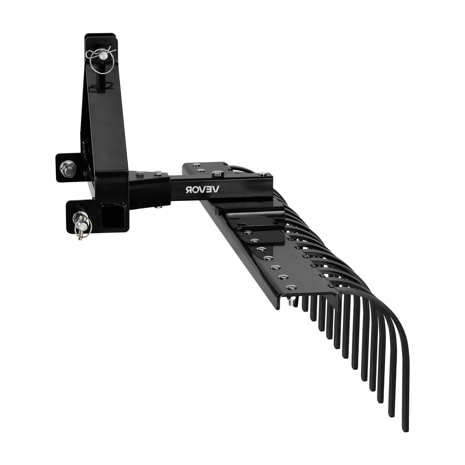 VEVOR grasmaaier hooihark 127 cm, 3-puntsophanging met 17 stalen tanden, geschikt voor tractoren van categorie 1, in hoek verstelbaar, krachtige grastrimmer voor gras, takken en maaisel.