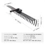 VEVOR tow behind landscape rake, heavy-duty steel tine, 60" width, with measurements and features.