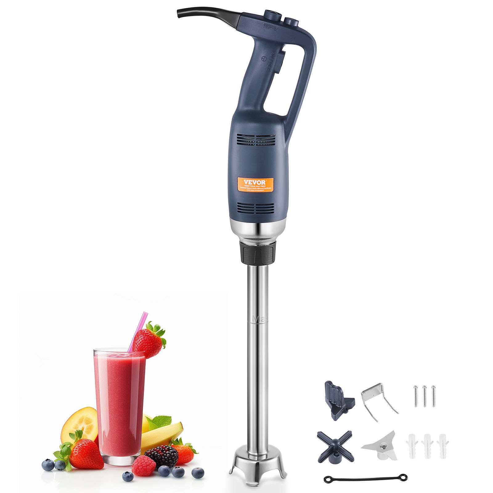 VEVOR Commerciële Staafmixer, 350W Heavy-Duty Handmixer, 20-Inch Traploze Variabele Snelheidsblender met RVS Mes, Draagbare Multifunctionele Blender voor Soepen, Sauzen, Aardappelpuree, Room